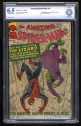 Cover Scan: Amazing Spider-Man #6 CBCS FN+ 6.5 1st Full Appearance of Lizard! - Item ID #454327